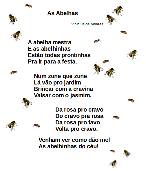 abelhas, leitura, poesia, TuxPaint