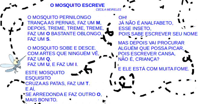 o mosquito escreve, leitura, poesia, Cecília Meireles,TuxPaint
